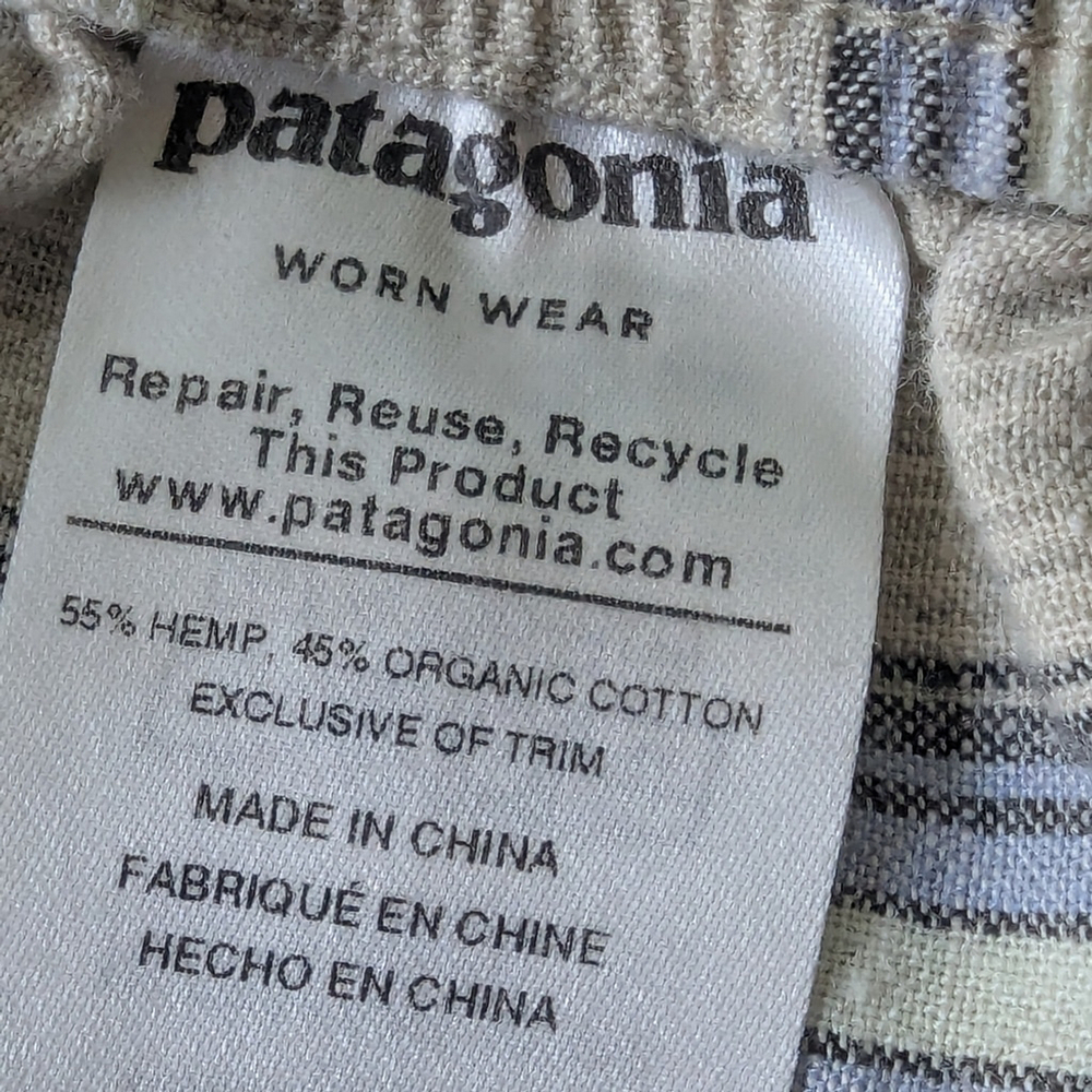 Patagonia Island Hemp Baggies Shorts | 3" Inseam | Striped Boho Neutral Sz S - Picture 7 of 12